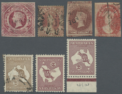 O/*/**/Br/GA/ Australien: 1850's-1980's (c.): Collection And Accumulation Of Mint And Used Stamps, Covers, Postcar - Other & Unclassified