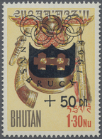 **/O Bhutan: 1964/1993 (ca.), Accumulation In Glassines Etc. In Box With Stamps And Miniature Sheets Incl - Bhutan
