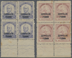 (*)/** Brasilien: 1930/1932, Zeppelin Airmail Stamps, Group Of Three Block Of Four: RHM Nos. Z-2, Z-12, Z-1 - Altri & Non Classificati