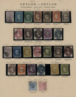O/(*) Ceylon / Sri Lanka: 1857/1960 (ca.), Mainly Used Collection On Album Pages, Varied Condition, Showin - Sri Lanka (Ceylon) (1948-...)