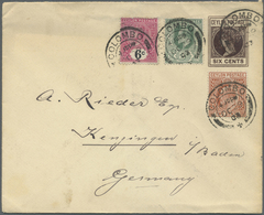 GA/Br Ceylon / Sri Lanka: 1903/1904, Five Stationeries, Each With Additional Franking And One Picture Card - Sri Lanka (Ceylan) (1948-...)