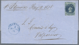 Br Chile: 1858/1876, Five Letters Including One Front Franked With Imperforated 5 And 10 C. And Prefora - Chile