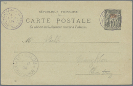 GA China - Fremde Postanstalten / Foreign Offices: French Offices, 1888/1901, Covers (2), Ppc (1), Used - Autres & Non Classés