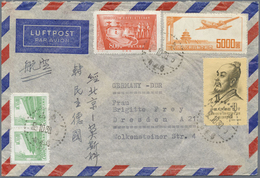 Br China - Volksrepublik: 1950/59, Lot Airmail Covers (12) All Used To East Germany Inc. Interesting Oc - Other & Unclassified