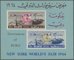 ** Dubai: 1963/1964 (ca.), Accumulation In Album With Miniature Sheets And Part Panes With Many In Larg - Dubai