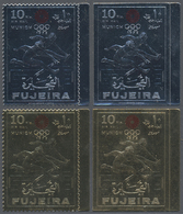 ** Fudschaira / Fujeira: 1971, Summer Olympics Munich 1972 'Hurdling' Gold And Silver Foil Stamps Inves - Fujeira