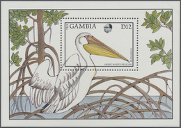 ** Gambia: 1979/2002 (ca.), Accumulation In Folder With Stamps And Mostly Sheetlets/miniature Sheets In - Gambia (1965-...)