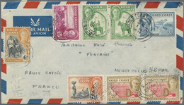 Br Goldküste: 1951-55 Eight Airmail Covers To France With Attractive KGVI. And QEII. Frankings, Sent Fr - Goudkust (...-1957)