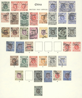 O Hongkong - Britische Post In China: 1917-27: Collection Of 65 Used Stamps Of Hongkong Overprinted "C - Briefe U. Dokumente