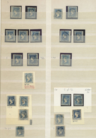 O Indien: 1854-55: Collection Of 180 Stamps, Used Mostly, With 66 Lithographed ½a. Blue (Dies I-III), - Other & Unclassified