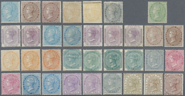 * Indien: 1856-1876 Mint Collection Of 34 Different East India Stamps, Mounted Mint, Including The Rar - Other & Unclassified