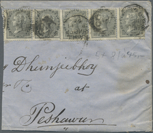 Br Indien: 1862/1867, 6 Envelopes, All In Domestic Use Franked With QV Stamps. Three Of Them Have Been - Autres & Non Classés