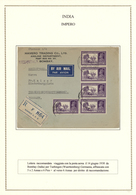 Br/GA Indien: 1931-1945 Small Collection Of 14 Covers And 7 Pieces On Pages With Explanation (in Italian) - Other & Unclassified