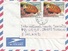 Zaire DRC Congo 1981 Kinshasa Flame Angel Fish Centropyge Loricula Cover - Used Stamps