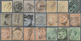 Br/GA/O/Brfst Indien - Used Abroad: ADEN 1856-1940's: Group Of 45 Stamps, 9 Postal Stationery Items And 5 Covers F - Autres & Non Classés