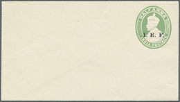 GA Indien - Feldpost: 1915 Eight "I.E.F." Overprinted Postal Stationery Cards/envelopes, Even Two Unuse - Military Service Stamp