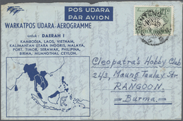 GA Indonesien: 1950/95 (ca.), The Enormous Stock/research Collection Of Airletters And Officially Airle - Indonesië