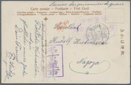 Br/ Lagerpost Tsingtau: Nagoya, 1915/18, Ppc (20) Used: Inbound Intercamp Cards From Matsuyama (2), Band - Deutsche Post In China