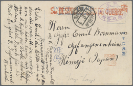 Br/ Lagerpost Tsingtau: 1915/19, Ppc/cover (6 Inc. One Incoming From Germany To Tsingtau) POW Photograph - Deutsche Post In China