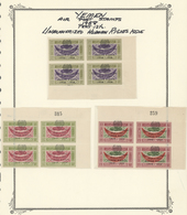 **/O Jemen: 1959, Overprints, Mainly Unmounted Mint Assortment Of More Than 130 Stamps Incl. Some Blocks - Yemen