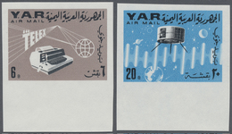 ** Jemen: 1966, Telecommunications Complete Set Of Eight In An Investment Lot Of 385 Complete IMPERFORA - Jemen