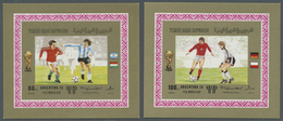 ** Jemen: 1980, Football World Championship Argentina Set Of Eight Different Imperforate Special Miniat - Yémen