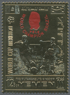 ** Jemen - Königreich: 1970, Winners Of The Football World Championship Mexico With RED Opt. ('PELE Wor - Yemen