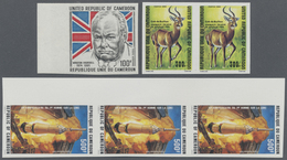 ** Kamerun: 1962/1985 (ca.), Accumulation In Box With Stamps And Miniature Sheets Incl. Many IMPERFORAT - Cameroun (1960-...)