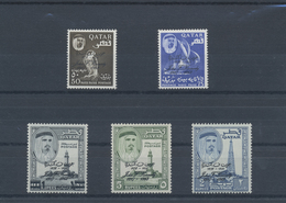 */** Katar / Qatar: 1957/1972, Mint Assortment On Stockcards From Ovp. On GB, E.g. 1961 Definitives (2), - Qatar