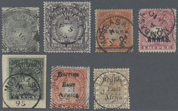 O/Brfst Kenia - Britisch Ostafrika Kompanie: 1890/1895, Used Assortment Of Seven Stamps: SG Nos. 15, 17, 20 - British East Africa