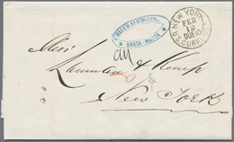 Br Kolumbien: 1865 Appr., Six Stampless Letters All Sent From Santa Martha To New York. - Colombie