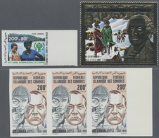 ** Komoren: 1966/1998 (ca.), Accumulation In Folder With Stamps And Miniature Sheets Incl. Many IMPERFO - Other & Unclassified