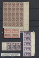 ** Libanon: 1924, U/m Assortment Of Apprx. 129 Overprint Stamps Within Units (up To Block Of 25), Also - Libanon