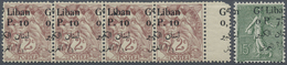 Brfst/**/* Libanon: 1924, Bilingual Overprints, Mint And Used Lot Of 16 Stamps Showing Grossly Displaced Surcha - Liban