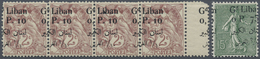 Brfst/**/* Libanon: 1924, Bilingual Overprints, Mint And Used Lot Of 16 Stamps Showing Grossly Displaced Surcha - Lebanon