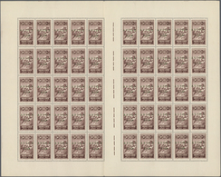 ** Libanon: 1925, Airmails, 2pi. To 10pi., Complete Set Of Four Values, (folded) Sheets Of 50 Stamps, U - Liban