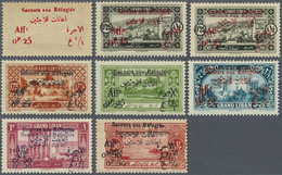 ** Libanon: 1926, War Refugee Relief, Lot Of Eight U/m Stamps With Varieties: Overprint On Front/on Rev - Liban