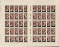 ** Libanon: 1928, Airmails, 2pi. To 10pi., Complete Set Of Four Values, (folded) Sheets Of 50 Stamps Wi - Lebanon