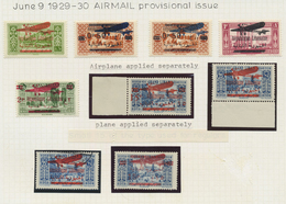 */O Libanon: 1929/1930, Airmail Overprints, Mainly Mint Group Of Nine Stamps Incl. Maury No. PA36I/II Mi - Liban