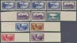 (*) Libanon: 1937/1940, Definitives "Views Of Lebanon", Assortment Of 29 Imperforate Stamps, Mainly With - Lebanon