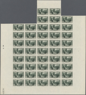 ** Libanon: 1937/1938, Definitives 3pi. To 15pi. IMPERFORATE, Five Values Each As Unit Of 45 Stamps, Un - Lebanon