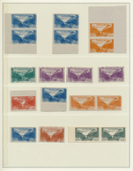 **/* Libanon: 1947/1949, Airmails "Jounieh Bay", Mint Assortment Of 59 Stamps (imperfs And Double Impress - Liban