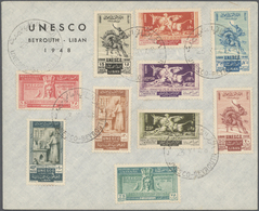 Br Libanon: 1948/1954, Group Of Seven Entires, E.g. 1948 UNESCO On F.d.c. - Liban