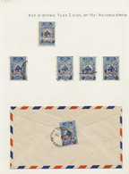 Br/O/*/** Libanon - Zwangszuschlagsmarken: 1948/1949, Collection Of 45 Stamps And Twelve Covers On Album Pages - Liban