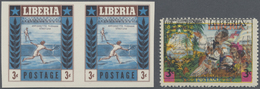 **/*/O Liberia: 1950/2000 (ca.), Accumulation In Glassines Etc. In Box With Stamps And Miniature Sheets Inc - Liberia