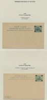 GA Malaiischer Staatenbund: 1901-1930 Ca.: Collection Of 55 Postal Stationery Cards, Letter Cards, Enve - Federated Malay States