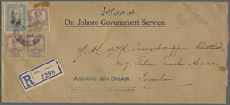 Br Malaiische Staaten - Johor: 1923/1941 (ca.), Accumulation With Nine Commercial Covers Incl. Differen - Johore