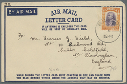 GA Malaiische Staaten - Sarawak: 1946/60, Franked Airletter Forms Franked With Issues Of Rajah Brooke ( - Other & Unclassified