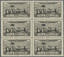 ** Marokko: 1928, Flood Relief, U/m Assortment Of 14 Complete Sets (blocks Of Four/block Of Six). Maury - Marokko (1956-...)