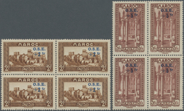 ** Marokko: 1938, Children's Relief, U/m Assortment Of 16 Complete Sets (pairs And Blocks Of Four). Mau - Maroc (1956-...)